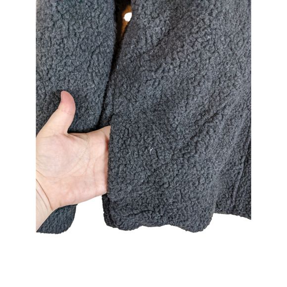 Universal Thread Quilted Sherpa Coat Jacket Hematite Gray XS Lined Zip Snap Warm - Picture 4 of 10